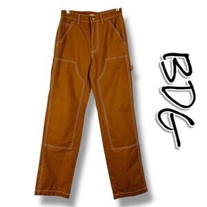 BDG Canvas Carpenter Pant Orange Contrast Stitch Streetwear Jeans Womens Size 24